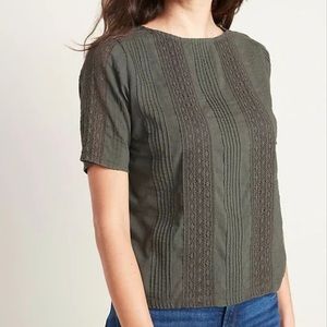Lace Pleated Blouse. NWT.